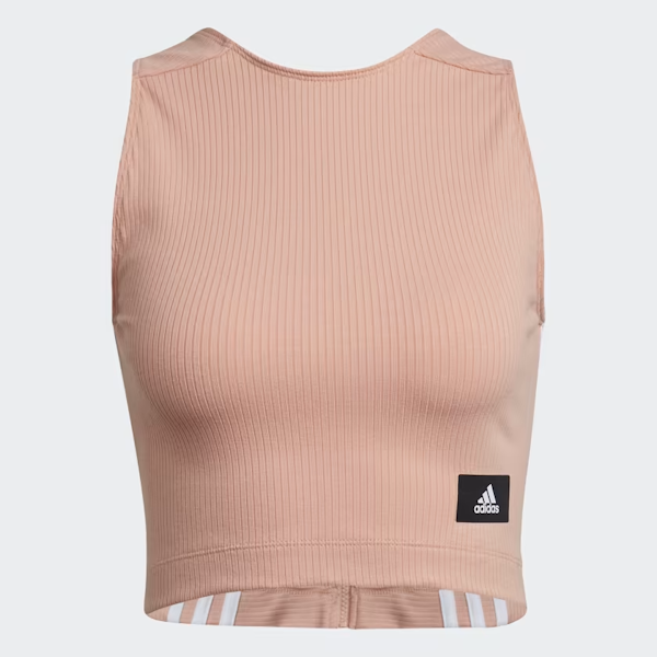 TOP DEPORTIVO FEMENINO ADIDAS SPORTSWEAR CROPPED RIBBED SIN MANGAS
