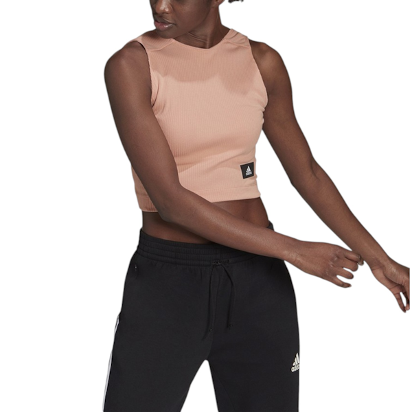 TOP DEPORTIVO FEMENINO ADIDAS SPORTSWEAR CROPPED RIBBED SIN MANGAS