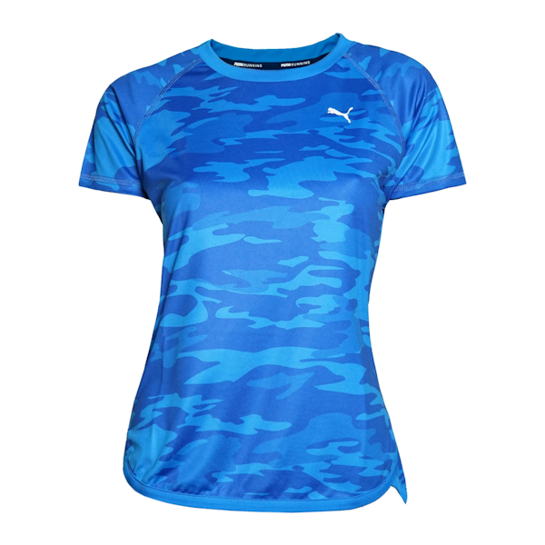 CAMISETA DEPORTIVO FEMENINO PUMA RUN GRAPHIC MANGAS CORTAS BLUE