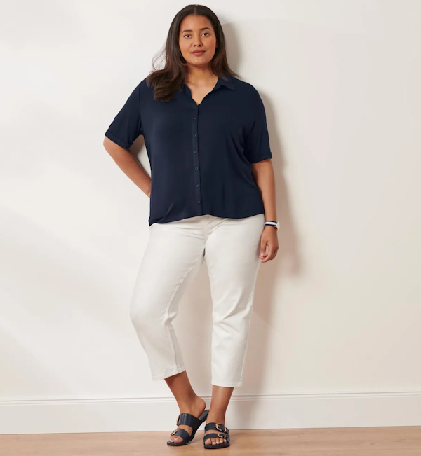 CAMISA FEMENINO TCHIBO BLUSEN MANGAS CORTAS