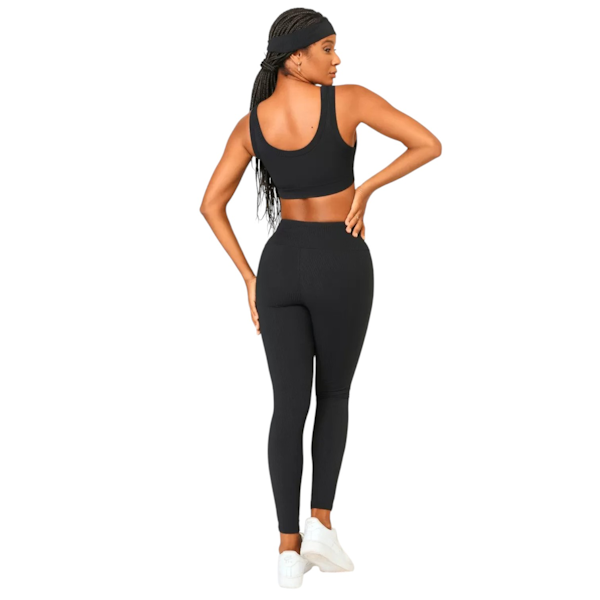 CONJUNTO DEPORTIVO FEMENINO LET´S GYM BASIC COMFORT RIB TOP + LEGGINGS
