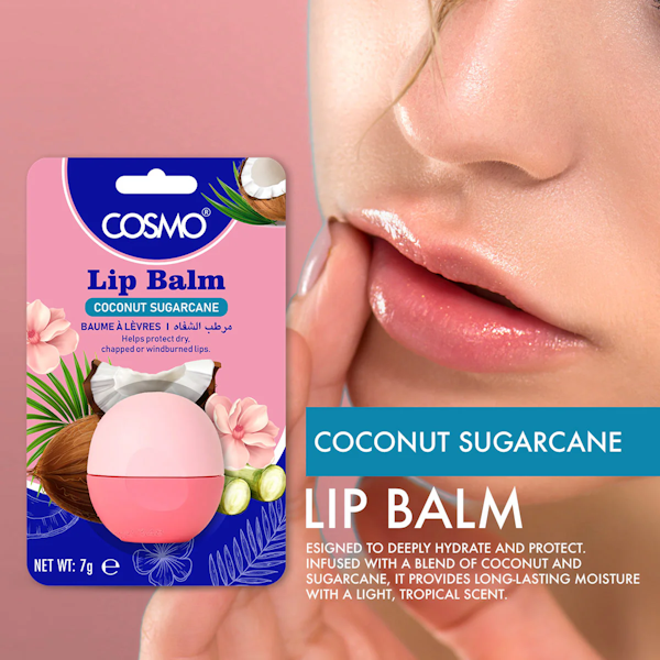 BÁLSAMO LABIAL COSMO COCONUT SUGARCANE 7G