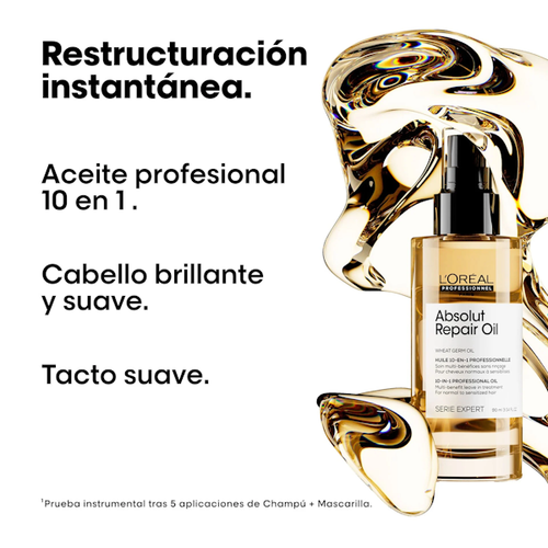 ACEITE CAPILAR L’ORÉAL SERIE EXPERT ABSOLUT REPAIR 10 EN 1 90ML