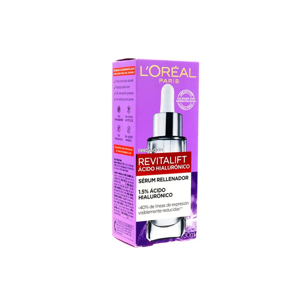 SERÚM FACIAL LOREAL REVITALIF RELLENADOR CON ÁCIDO HIALURÓNICO 30ML