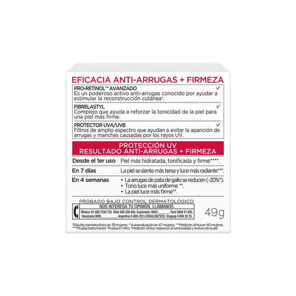 CREMA FACIAL LOREAL ANTIARRUGAS DERMO REVITALIFT DIA