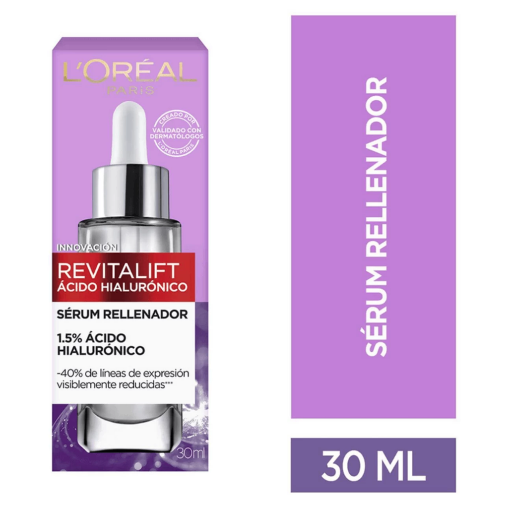 SERÚM FACIAL LOREAL REVITALIF RELLENADOR CON ÁCIDO HIALURÓNICO 30ML
