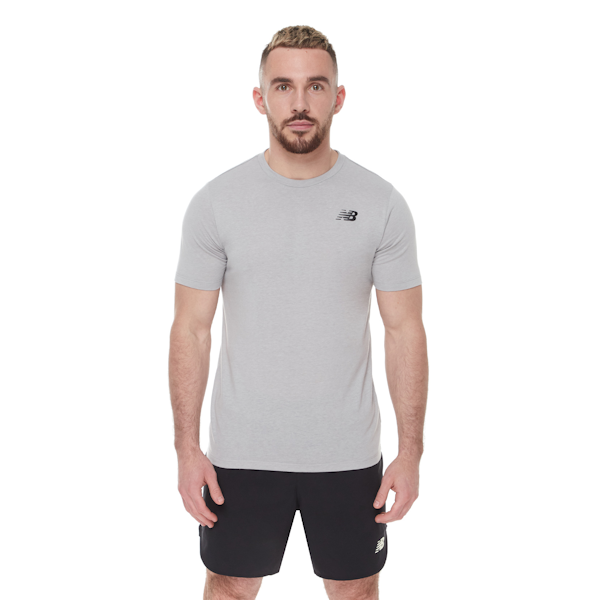CAMISETA DEPORTIVO MASCULINO NEW BALANCE TENACITY HEATHERTECH MANGAS CORTAS