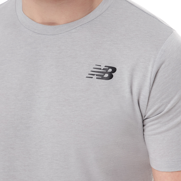 CAMISETA DEPORTIVO MASCULINO NEW BALANCE TENACITY HEATHERTECH MANGAS CORTAS