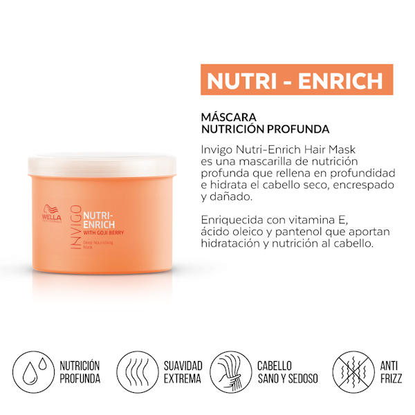 MÁSCARA CAPILAR WELLA PROFESSIONALS INVIGO NUTRI ENRICH DEEP NOURISHING 500ML