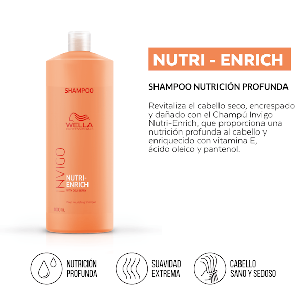 SHAMPOO CAPILAR WELLA PROFESSIONALS INVIGO NUTRI ENRICH DEEP NOURISHING 1 LITRO