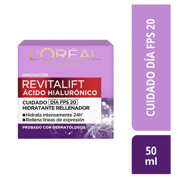 CREMA FACIAL LOREAL REVITALIF ACIDO HIALURONICO DIA 50ML