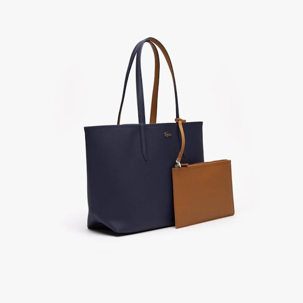 BOLSO DE HOMBRO FEMENINO LACOSTE TOTE ANNA REVERSIBLE MARINO/ CARAMELO
