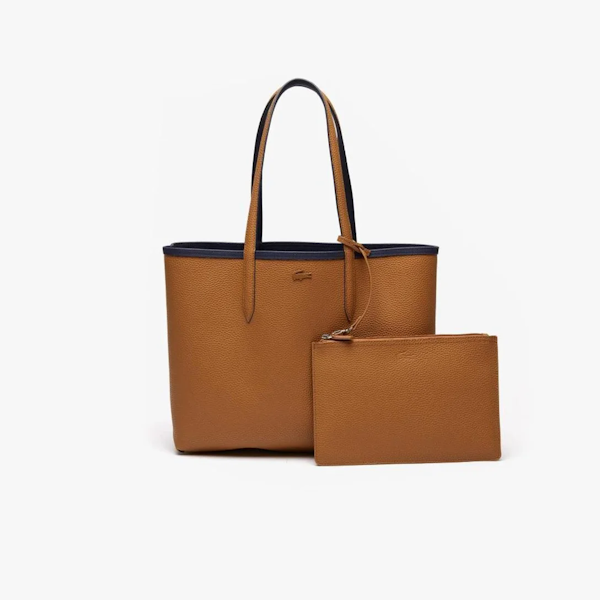 BOLSO DE HOMBRO FEMENINO LACOSTE TOTE ANNA REVERSIBLE MARINO/ CARAMELO