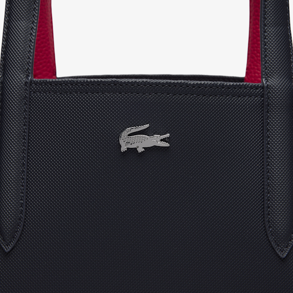 BOLSO DE HOMBRO FEMENINO LACOSTE TOTE ANNA REVERSIBLE NEGRO/ FUCSIA