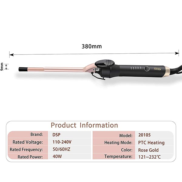 RIZADOR DSP CURLING IRON 9MM