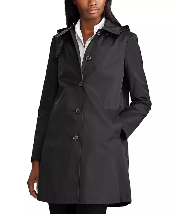 CHAQUETA IMPERMEABLE FEMENINO RALPH LAUREN GABARDINA CON CAPUCHA