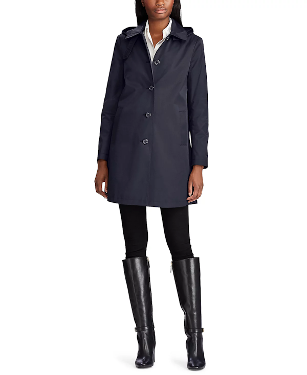 CHAQUETA IMPERMEABLE FEMENINO RALPH LAUREN GABARDINA CON CAPUCHA