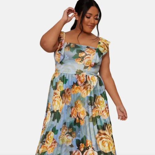 VESTIDO CASUAL CHI CHI RUFFLE FLORAL PRINT