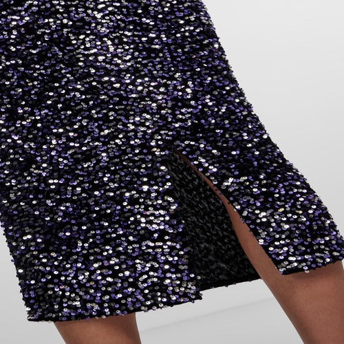 FALDA PIECES CON LENTEJUELAS PCKAM NEGRO