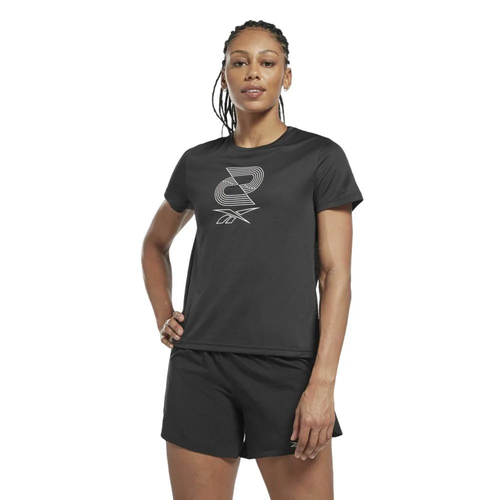 CAMISETA DEPORTIVO REEBOK FEMENINO RUNNING SW-GRAPHIC BLACK