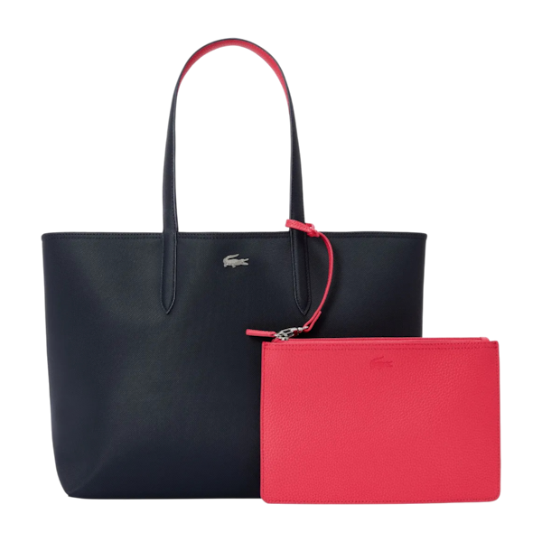 BOLSO DE HOMBRO FEMENINO LACOSTE TOTE ANNA REVERSIBLE BLACK/RED