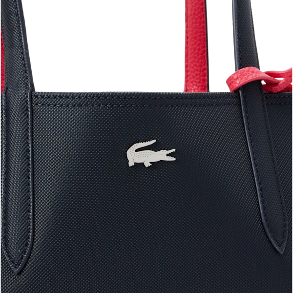 BOLSO DE HOMBRO FEMENINO LACOSTE TOTE ANNA REVERSIBLE BLACK/RED