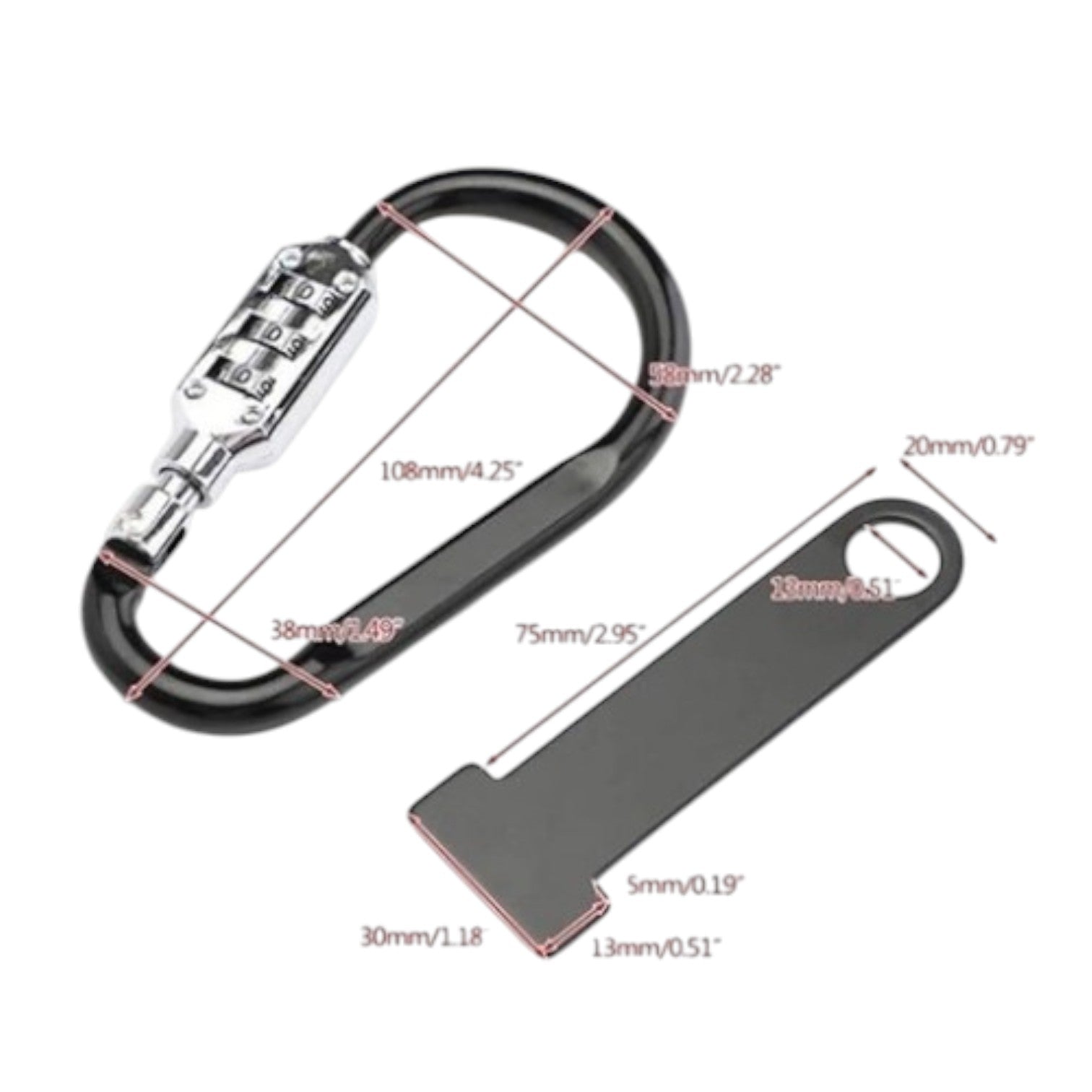 CANDADO MOSQUETON CJSJ PARA CASCO COMBINATION LOCK